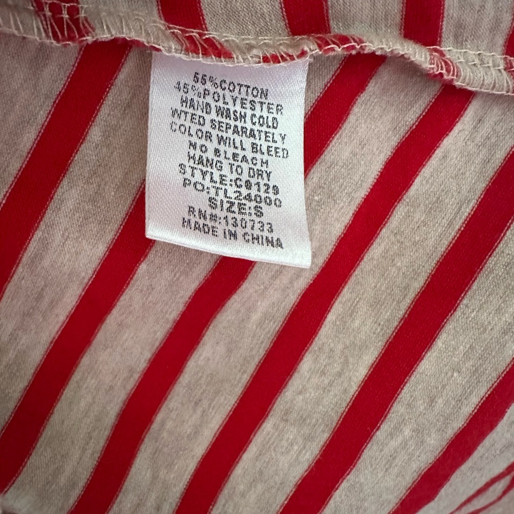 Umgee Red Cream Striped Boho Dress Small Tassel Trim NWOT Summer - Picture 10 of 10